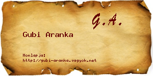 Gubi Aranka névjegykártya